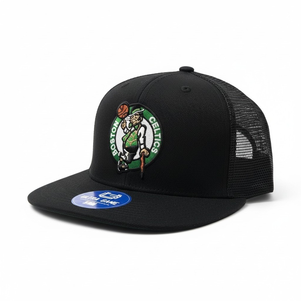 Ultra Game NBA Boston Celtics Around The Way Trucker Hat Black Snapback VGMG318F